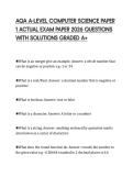 AQA A-LEVEL COMPUTER SCIENCE PAPER 1 ACTUAL EXAM PAPER 2026 QUESTIONS WITH SOLUTIONS GRADED A&plus;