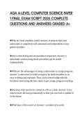 AQA A-LEVEL COMPUTER SCIENCE PAPER 1 FINAL EXAM SCRIPT 2026 COMPLETE QUESTIONS AND ANSWERS GRADED A&plus;