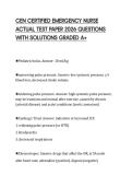 CEN CERTIFIED EMERGENCY NURSE ACTUAL TEST PAPER 2026 QUESTIONS WITH SOLUTIONS GRADED A&plus;