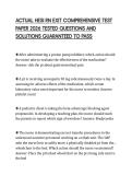 ACTUAL HESI RN EXIT COMPREHENSIVE TEST PAPER 2026 TESTED QUESTIONS AND SOLUTIONS GUARANTEED TO PASS