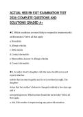ACTUAL HESI RN EXIT EXAMINATION TEST 2026 COMPLETE QUESTIONS AND SOLUTIONS GRADED A&plus;
