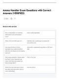 Ammo Handler Exam Questions with Correct Answers &lpar;VERIFIED&rpar;