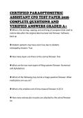 CERTIFIED PARAOPTOMETRIC ASSISTANT CPO TEST PAPER 2026 COMPLETE QUESTIONS AND VERIFIED ANSWERS GRADED A&plus;