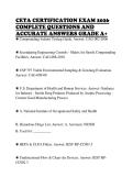 CETA CERTIFICATION EXAM 2026 COMPLETE QUESTIONS AND ACCURATE ANSWERS GRADE A&plus;