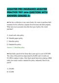 ADJUSTER PRO INSURANCE ADJUSTER PRACTICE TEST 2026 QUESTIONS WITH ANSWERS GRADED A&plus;