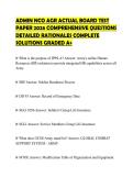 ADMIN NCO AGR ACTUAL BOARD TEST PAPER 2026 COMPREHENSIVE QUESTIONS DETAILED RATIONALES COMPLETE SOLUTIONS GRADED A&plus;