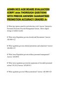 ADMIN NCO AGR BOARD EVALUATION SCRIPT 2026 THOROUGH QUESTIONS WITH PRECISE ANSWERS GUARANTEED PROMOTION ACCURACY GRADED A&plus;