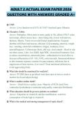 ADULT 2 ACTUAL EXAM PAPER 2026 QUESTIONS WITH ANSWERS GRADED A&plus;