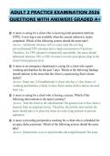ADULT 2 PRACTICE EXAMINATION 2026 QUESTIONS WITH ANSWERS GRADED A&plus;
