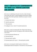 ADULT-GERONTOLOGY COMPREHENSIVE  TEST BANK 2026 VERIFIED QUESTIONS  AND ANSWERS 