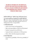SEARCH AND RESCUE TECHNICIAN  LEVEL III &lpar;SAR TECH&rpar; EXAMINATION  ACTUAL EXAM COMPLETE QUESTIONS  AND VERIFIED SOLUTIONS LATEST  UPDATE THIS YEAR 