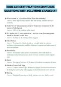 EDUC 664 CERTIFICATION SCRIPT 2026 QUESTIONS WITH SOLUTIONS GRADED A&plus;