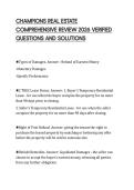 CHAMPIONS REAL ESTATE COMPREHENSIVE REVIEW 2026 VERIFIED QUESTIONS AND SOLUTIONS