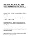 CHAMPIONS REAL ESTATE FINAL PAPER 2026 FULL Q&A STUDY GUIDE GRADED A&plus;