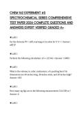 CHEM 162 EXPERIMENT &num;5 SPECTROCHEMICAL SERIES COMPREHENSIVE TEST PAPER 2026 COMPLETE QUESTIONS AND ANSWERS EXPERT VERIFIED GRADED A&plus;