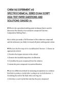 CHEM 162 EXPERIMENT &num;5 SPECTROCHEMICAL SERIES EXAM SCRIPT 2026 TEST PAPER QUESTIONS AND SOLUTIONS GRADED A&plus;