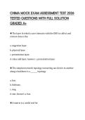 CHIMA MOCK EXAM ASSESSMENT TEST 2026 TESTED QUESTIONS WITH FULL SOLUTION GRADED A&plus;