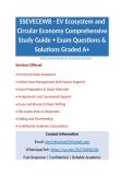 SSEVECEWB - EV Ecosystem and Circular Economy Comprehensive Study Guide &plus; Exam Questions & Solutions Graded A&plus;
