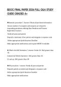 BDOC FINAL PAPER 2026 FULL Q&A STUDY GUIDE GRADED A&plus;