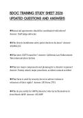 BDOC TRAINING STUDY SHEET 2026 UPDATED QUESTIONS AND ANSWERSBDOC TRAINING STUDY SHEET 2026 UPDATED QUESTIONS AND ANSWERS