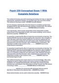 Psych 230 Conceptual Exam 1 With Complete Solutions