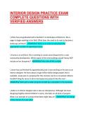 INTERIOR DESIGN PRACTICE EXAM COMPLETE QUESTIONS WITH VERIFIED ANSWERS