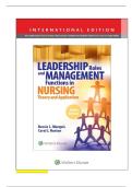 Leadership Roles and Management Functions in Nursing 10th Edition Bessie L&period; Marquis&comma; Carol j&period; Huston Test Bank questions with correct answers