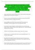 Utah Esthetics Instructor Exam &ndash; Utah State Board &ndash; Latest Updated Practice Questions and Verified Answers Study Guide