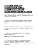 ELEVATOR MECHANIC CERTIFICATION ACTUAL EXAMPREP 2026 SOLVED QUESTIONS WITH FULL SOLUTION
