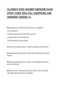 CLASSICS 2902 ANCIENT MEDICINE EXAM STUDY GUIDE 2026 FULL QUESTIONS AND ANSWERS GRADED A&plus;