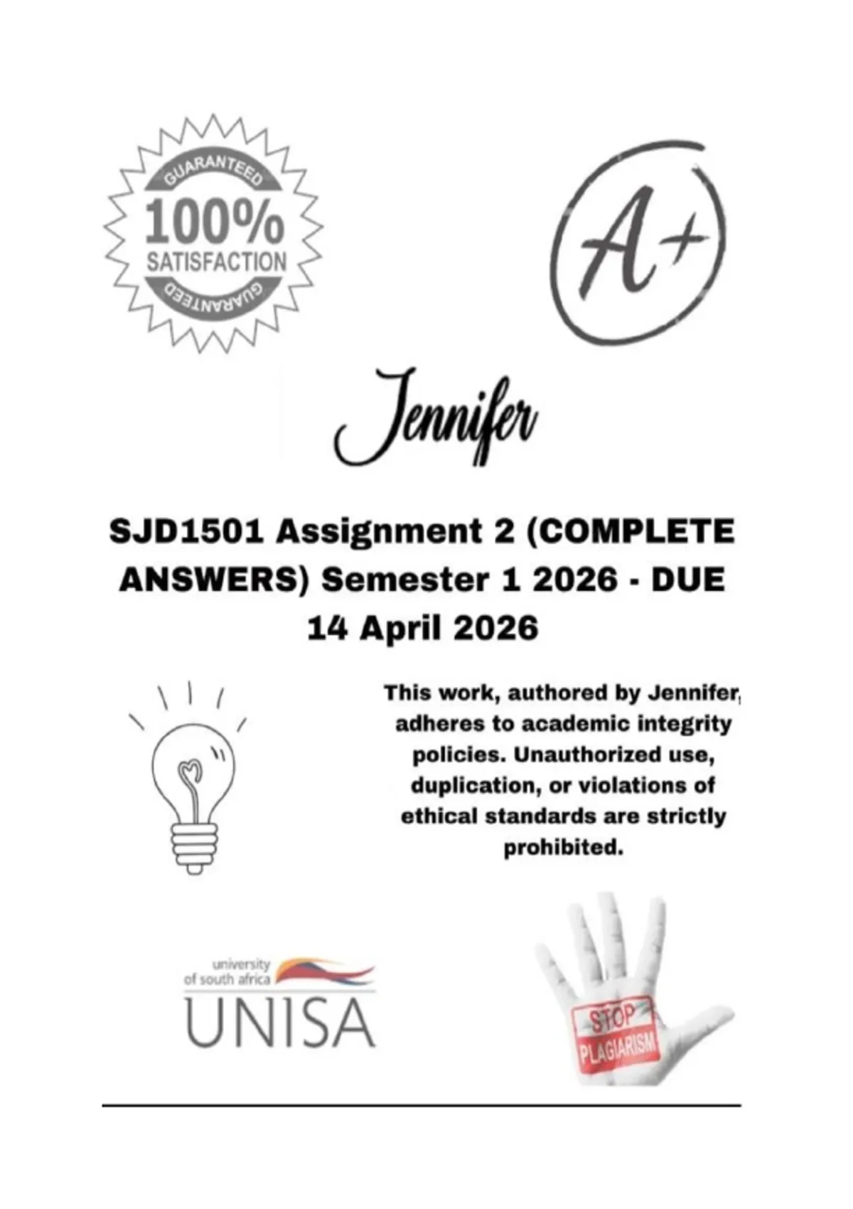 SJD1501 Assignment 2 (COMPLETE ANSWERS) Semester 1 2026 - DUE 14 April ...