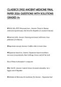 CLASSICS 2902 ANCIENT MEDICINE FINAL PAPER 2026 QUESTIONS WITH SOLUTIONS GRADED A&plus;