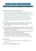 ELNEC ACTUAL EXAM PAPER 2026 QUESTIONS WITH ANSWERS GRADED A&plus;