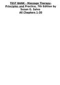 Test Bank for Massage Therapy Principles and Practice with Questions and Answers by Salvo Complete