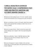 CLINICAL MODALITIES IN ADVANCED PSYCHIATRIC EXAM 1 COMPREHENSIVE STUDY GUIDE 2026 PRACTICE QUESTIONS AND ACCURATE ANSWERS GRADED A&plus;