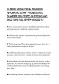 CLINICAL MODALITIES IN ADVANCED PSYCHIATRIC EXAM 1 PROFESSIONAL EXAMPREP 2026 TESTED QUESTIONS AND SOLUTIONS FULL REVIEW GRADED A&plus;