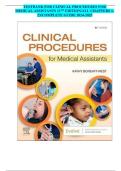 Clinical Procedures for Medical Assistants &lpar;11th Edition&rpar; Test Bank &vert; All Chapters 1&ndash;23 &vert; Complete Exam Guide 2024&ndash;2025