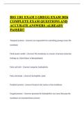 BIO 1201 EXAM 2 GREGG EXAM 2026 COMPLETE EXAM QUESTIONS AND ACCURATE ANSWERS &vert;ALREADY PASSED&excl;&excl;