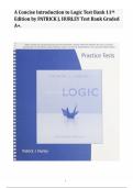 Concise Introduction to Logic Test Bank Study Guide 2026 Updated &vert; Patrick J&period; Hurley Questions & Answers