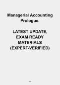 Managerial Accounting Prologue &vert; Introduction &plus; Study Guide &plus; Key Concepts for Exam Prep 2026