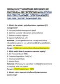  Massachusetts Customer Experience &lpar;CX&rpar; Specialist Certification&colon; Exam Questions & Correct Answers