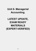 Managerial Accounting Unit 6 &vert; Complete Study Guide &plus; Practice Questions & Answers &vert; Exam Prep 2026