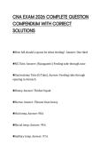 CNA EXAM 2026 COMPLETE QUESTION COMPENDIUM WITH CORRECT SOLUTIONS