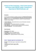 Florida Core Pest Control Exam &ndash; Direct Content Questions  and Answers Latest 2026&sol;2027 Update &vert; Comprehensive  Study Guide for FDACS Certification &vert; pdf