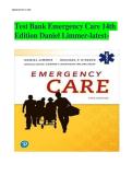 Test Bank for Emergency Care 14th Edition by Daniel Limmer&vert;&vert;ISBN&colon;9780136681168