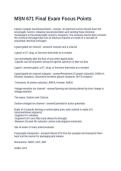 MSN 671 Final Exam Focus Points Questions and Answers