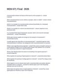 MSN 671 Final&period; Questions and Answers