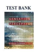 Sensation and Perception Test Bank 9th Edition Study Guide 2026 Updated &vert; E&period; Bruce Goldstein Questions & Answers