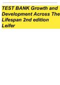 Growth and Development Across the Lifespan Test Bank 2nd Edition Study Guide 2026 Updated &vert; Leifer Questions & Answers