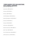 7 BREW BARISTA TEST 2026 QUESTIONS WITH CORRECT ANSWERS